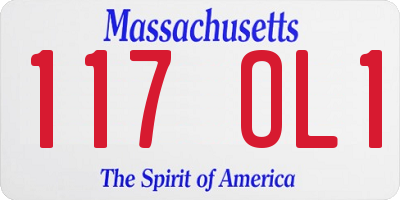 MA license plate 117OL1