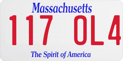 MA license plate 117OL4