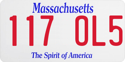MA license plate 117OL5
