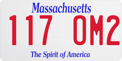 MA license plate 117OM2