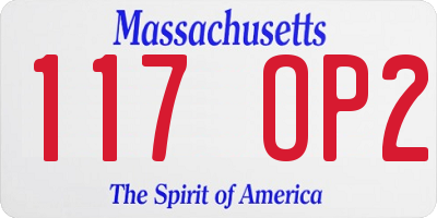MA license plate 117OP2