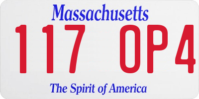 MA license plate 117OP4