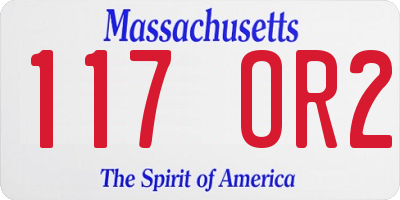 MA license plate 117OR2
