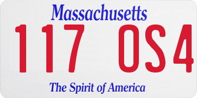 MA license plate 117OS4
