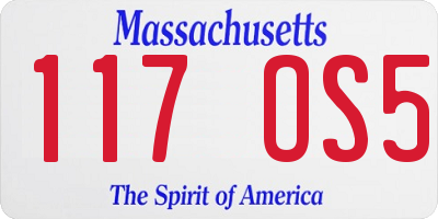 MA license plate 117OS5