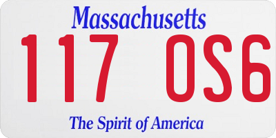 MA license plate 117OS6