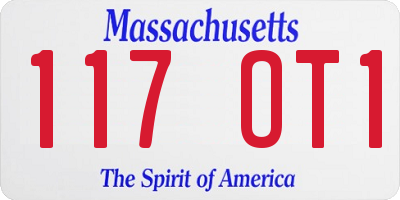 MA license plate 117OT1