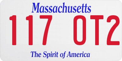 MA license plate 117OT2