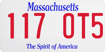 MA license plate 117OT5