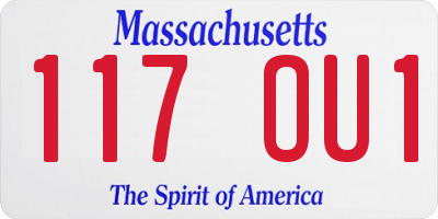MA license plate 117OU1