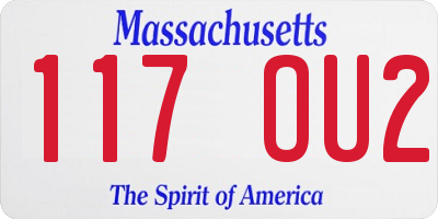 MA license plate 117OU2