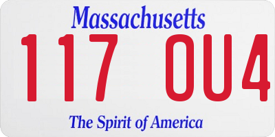 MA license plate 117OU4
