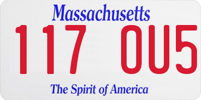 MA license plate 117OU5