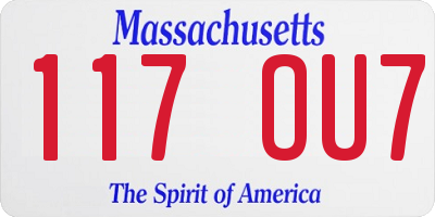 MA license plate 117OU7