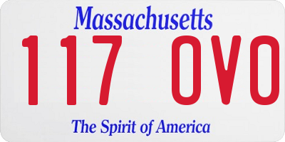 MA license plate 117OV0