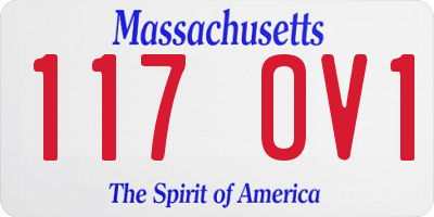 MA license plate 117OV1