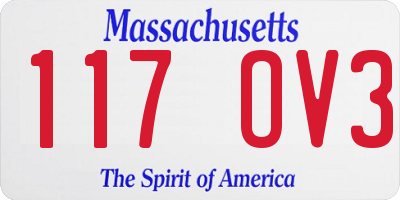 MA license plate 117OV3