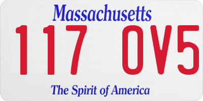 MA license plate 117OV5