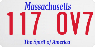 MA license plate 117OV7