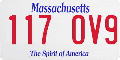 MA license plate 117OV9