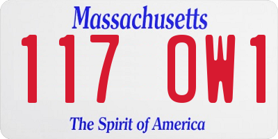 MA license plate 117OW1