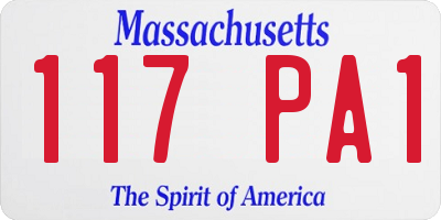 MA license plate 117PA1