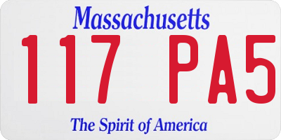 MA license plate 117PA5