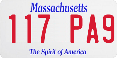 MA license plate 117PA9