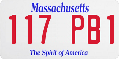 MA license plate 117PB1