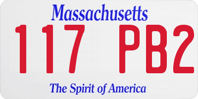 MA license plate 117PB2