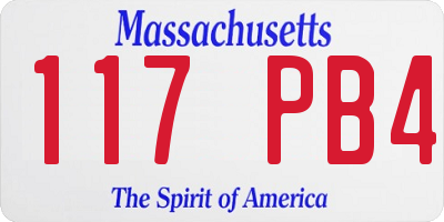 MA license plate 117PB4