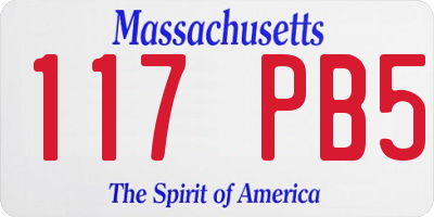 MA license plate 117PB5