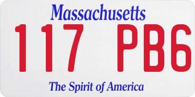 MA license plate 117PB6