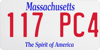 MA license plate 117PC4