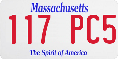 MA license plate 117PC5