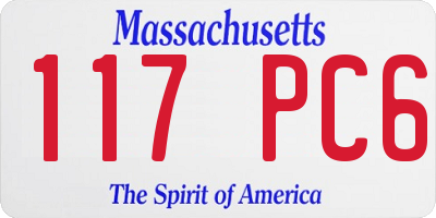 MA license plate 117PC6