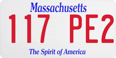 MA license plate 117PE2