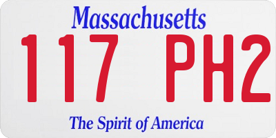 MA license plate 117PH2