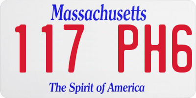 MA license plate 117PH6