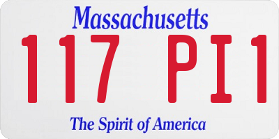 MA license plate 117PI1