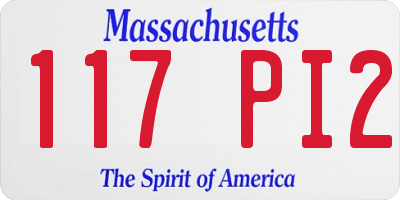 MA license plate 117PI2