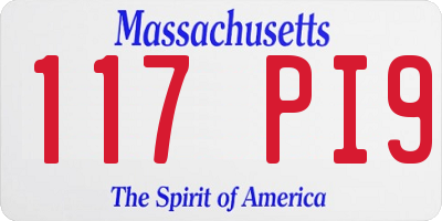 MA license plate 117PI9