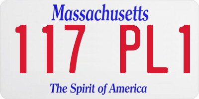 MA license plate 117PL1