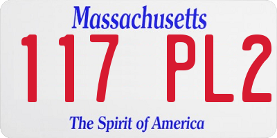 MA license plate 117PL2