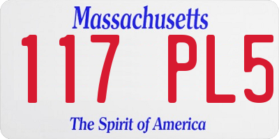 MA license plate 117PL5