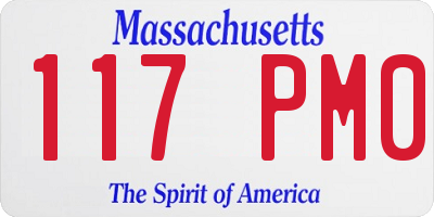 MA license plate 117PM0