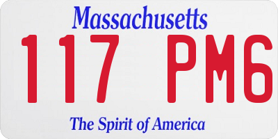 MA license plate 117PM6