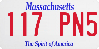 MA license plate 117PN5