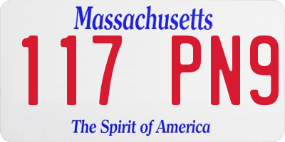 MA license plate 117PN9