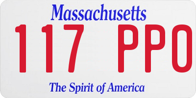 MA license plate 117PP0